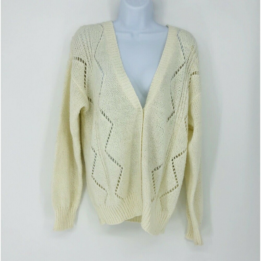Vintage Diane Von Furstenburg Acrylic Pull Over Chunky Cardigan Sweater Sz. M